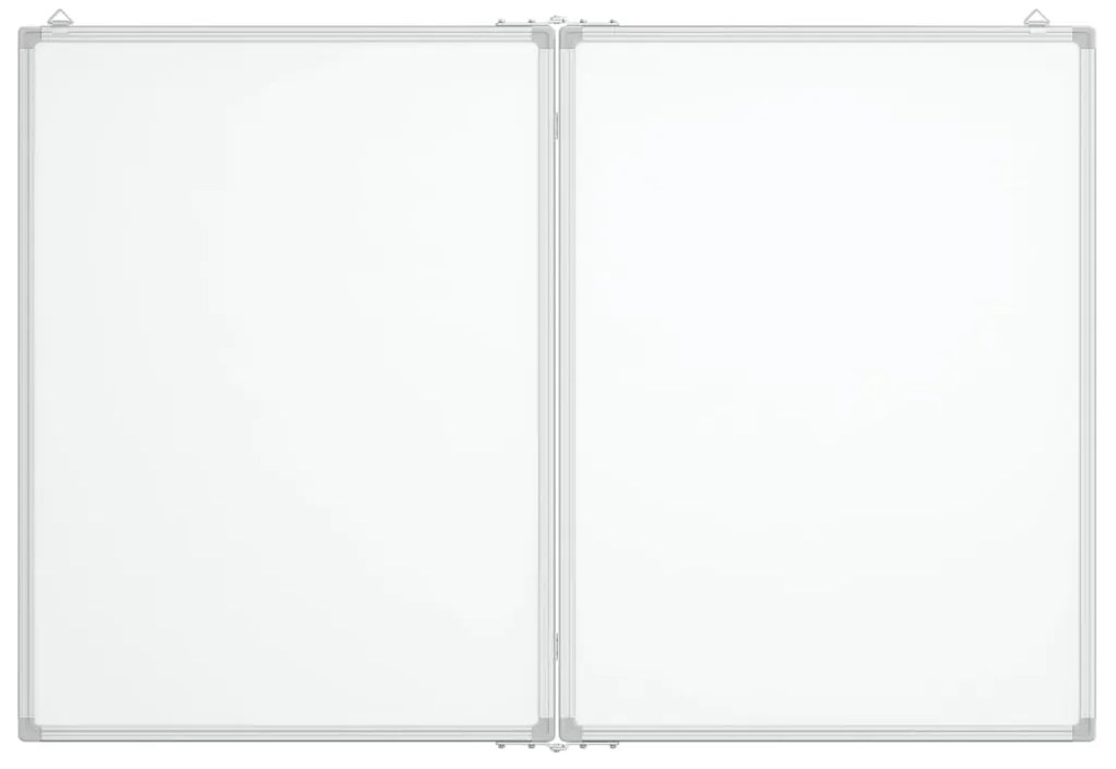 Quadro branco magnético dobrável 120x80x1,7 cm alumínio