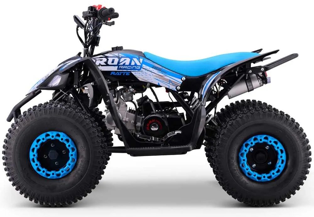 MINI MOTO 4 GASOLINA PARA CRIANÇAS 125cc Roan Ratte R8 automático com Marcha Atrás Azul