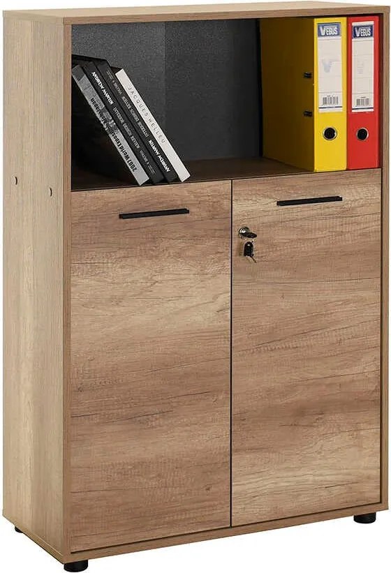 Estante/Arquivador "Silva" - Carvalho - 72x110x34cm - Design Moderno