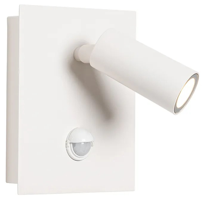 Candeeiro de parede exterior branco com sensor de movimento LED IP54 - Simon