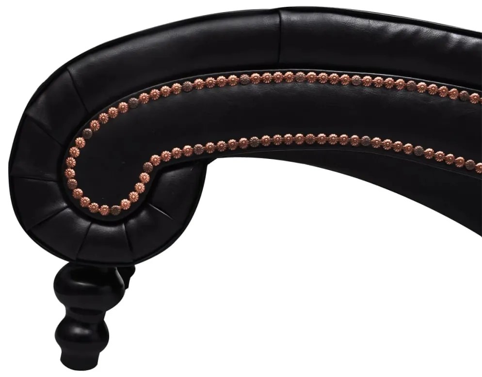 Chaise longue couro artificial castanho