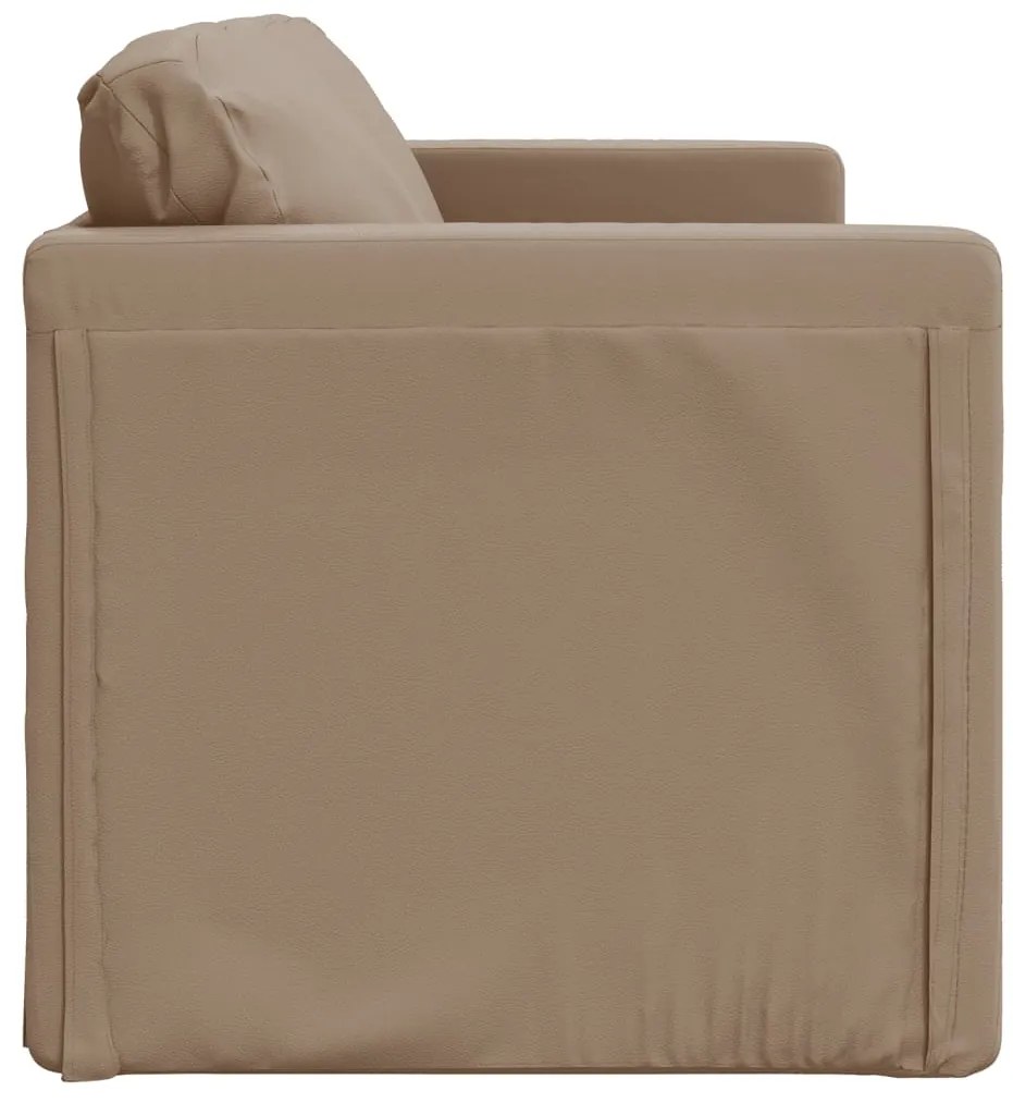 Sofá-cama sem pés 112x174x55 cm couro artificial cappuccino