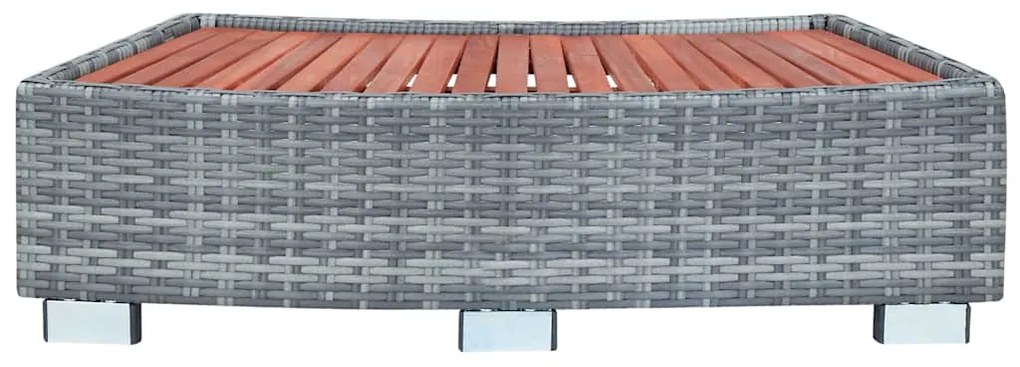 Degrau para spa em vime 92x45x25 cm cinzento