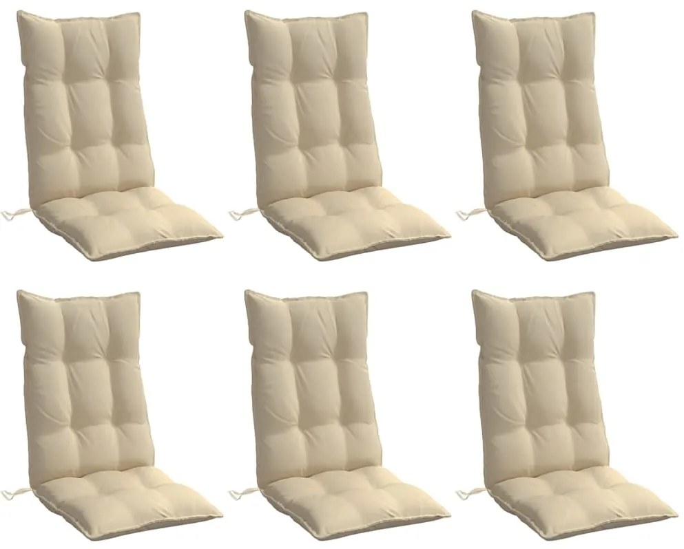 Almofadões p/ cadeira encosto alto 6 pcs tecido oxford bege