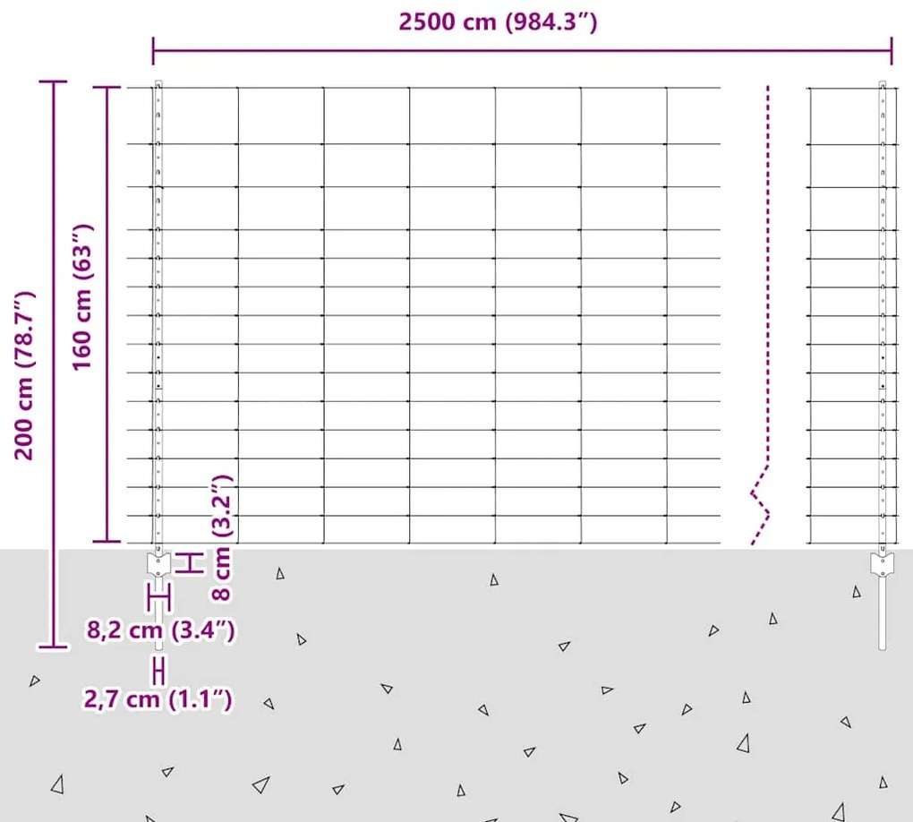 Postes de Cerca 22 pcs U-Channel 160 cm Aço Galvanizado
