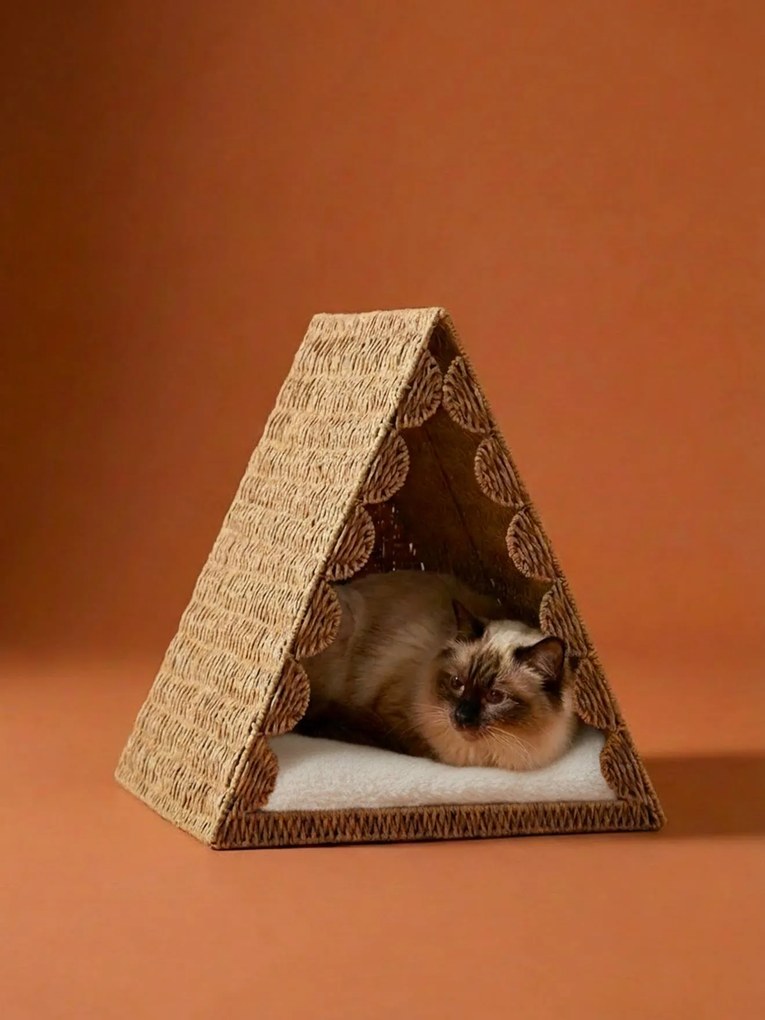 Cesto animal festonado tipi bege
