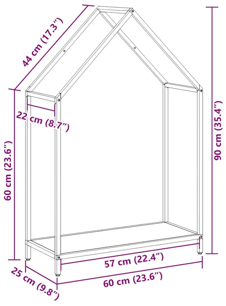 Suporte para lenha 60x25x90 cm aço laminado a frio branco