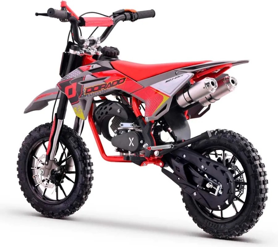 MINI MOTO Crianças MINICROSS gasolina DORADO MD3 49cc 2T 10/10" Com Limitador Velocidade Vermelha