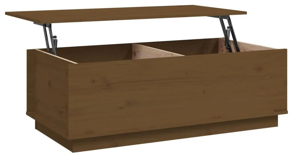 Mesa de centro 100x50x35 cm pinho maciço castanho mel