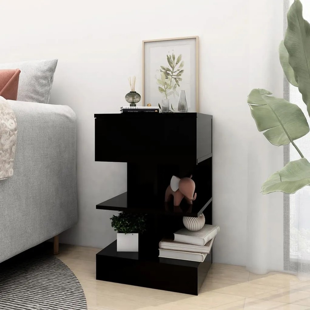Mesas de cabeceira 2 pcs 40x35x65 cm preto
