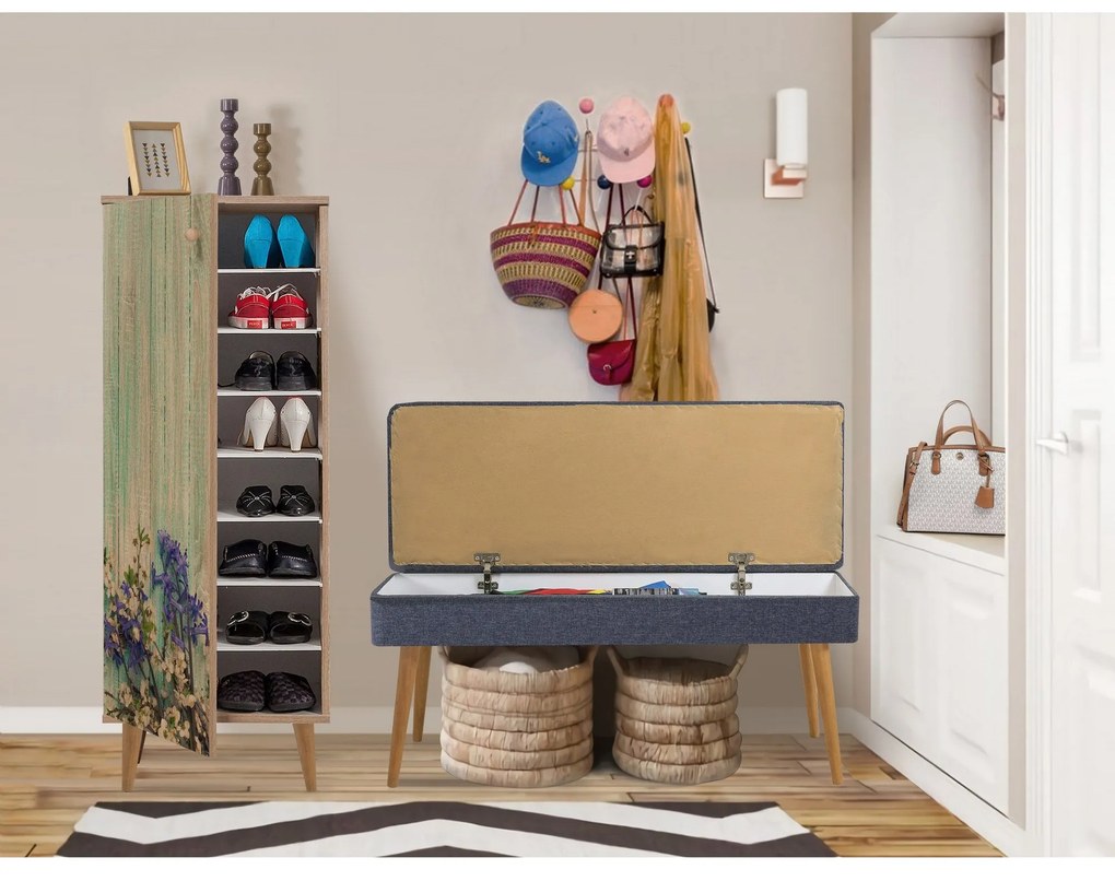 Conjunto de Mobiliário de Entrada Filinta – Sonomo Azul Escuro – Sapat