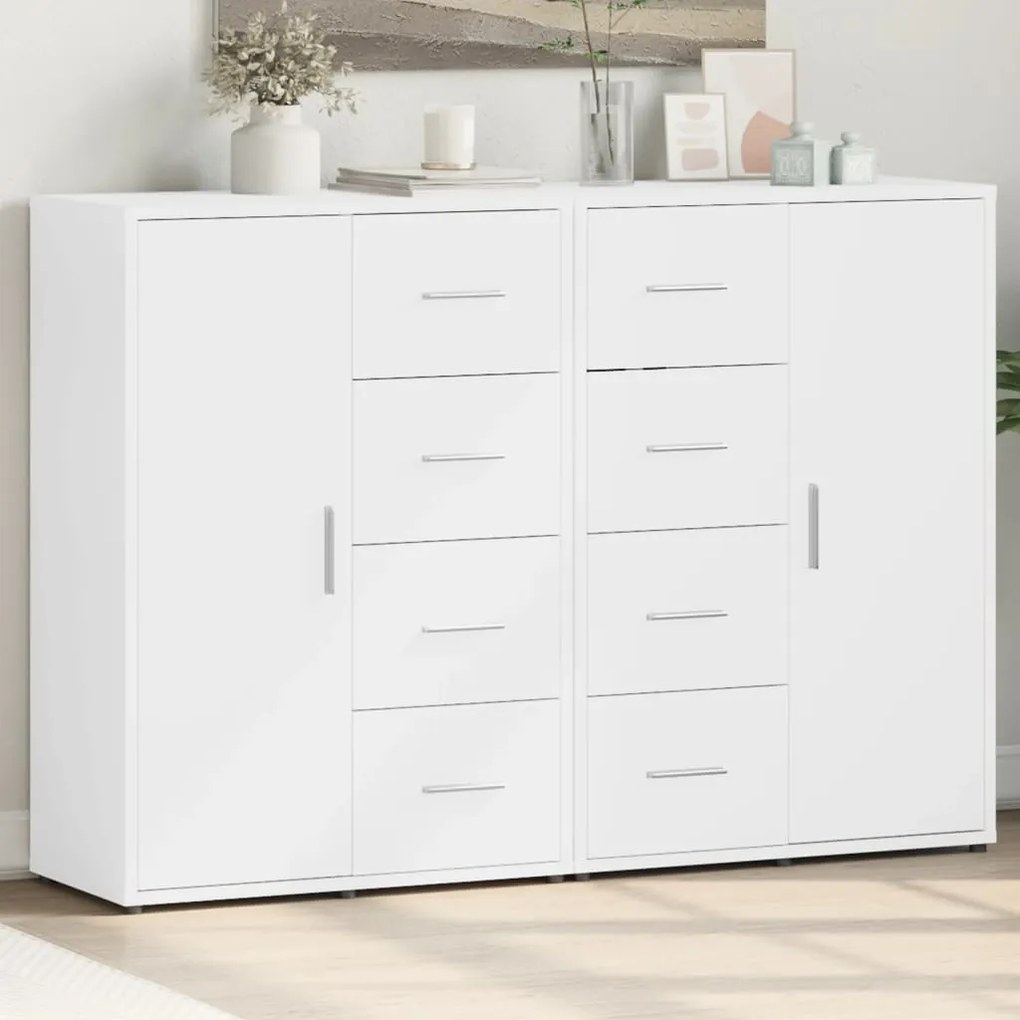 vidaXL Aparadores 2 pcs 60x31x84 cm derivados de madeira branco