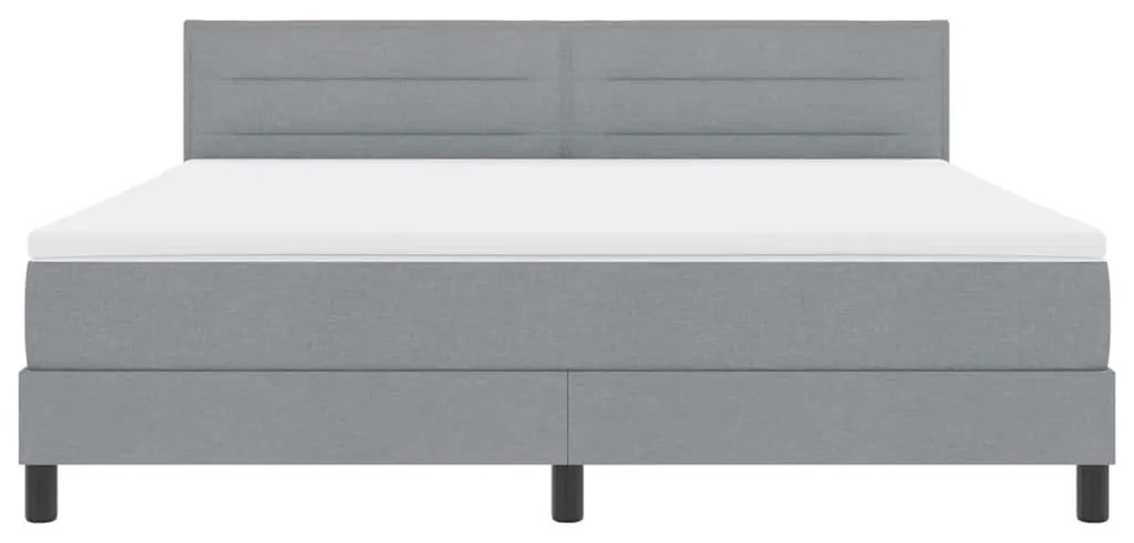 Cama Box com Colchão Cinza Claro 180x200 cm Tecido