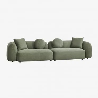 Sofá Modular De 2 Peças Em Chenille Coco Chenille Verde Sálvia - Sklum