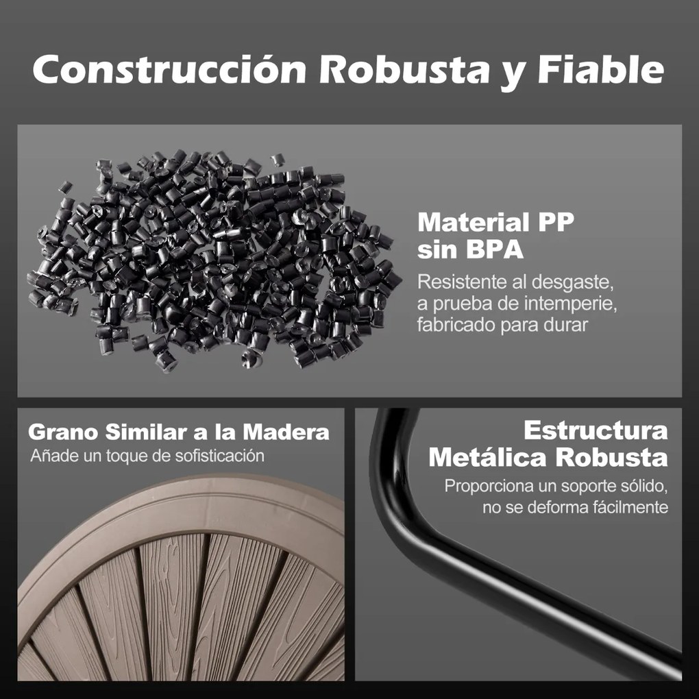 Compostor giratório para jardim com 142 L e câmara dupla, rotação eficiente de 360 graus, cor castanha