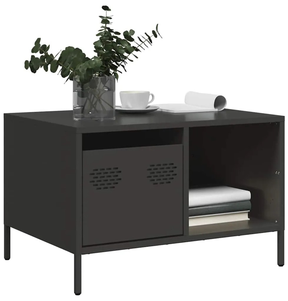 Mesa de centro 68,5x50x43,5 cm aço laminado a frio preto