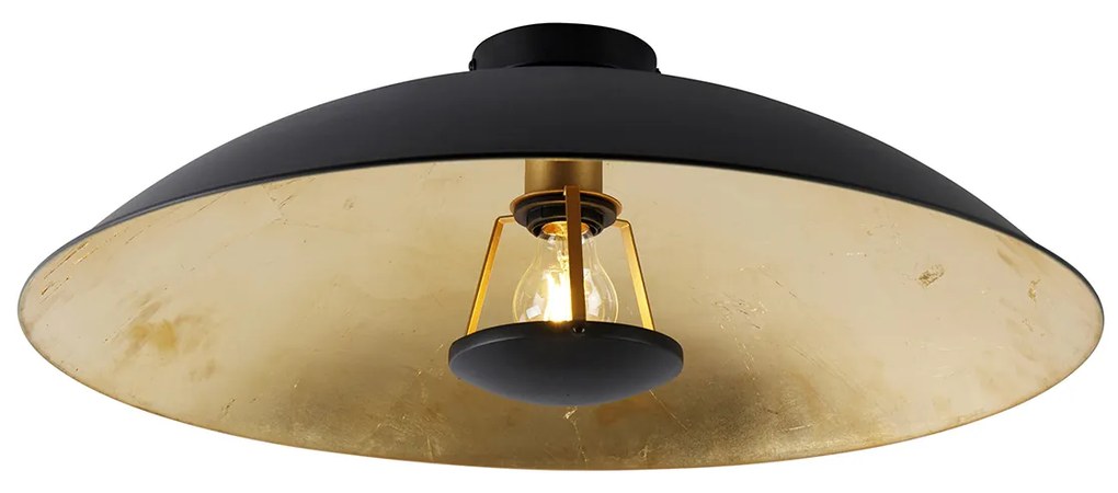 LED Candeeiro de teto inteligente preto com dourado 60 cm incl. Wi-Fi A60 - Emilienne Moderno