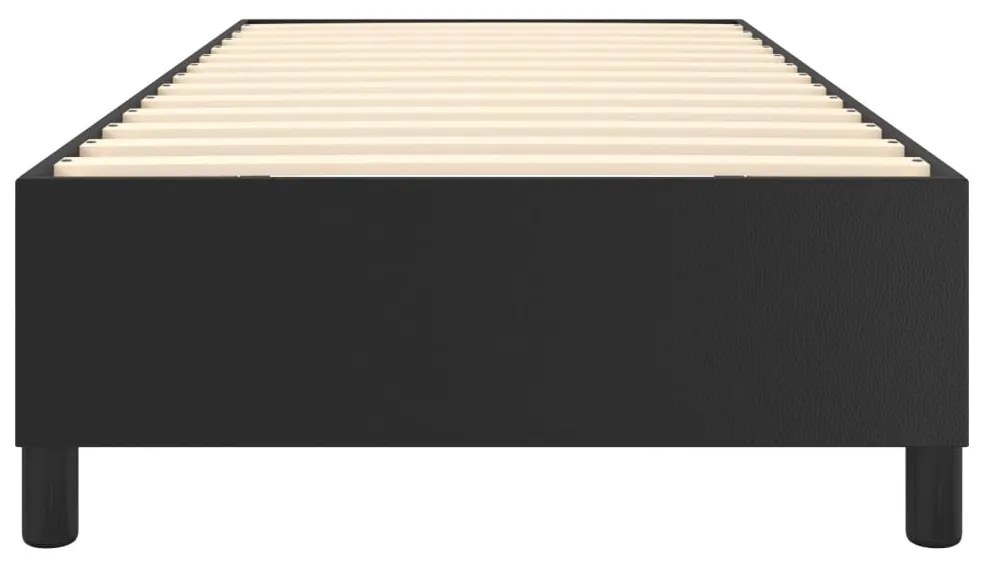 Estrutura de cama 90x200 cm couro artificial preto