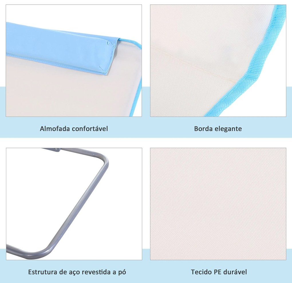 Conjunto de 2 Esteiras de Praia com Encosto Reclinável em 5 Níveis Bol