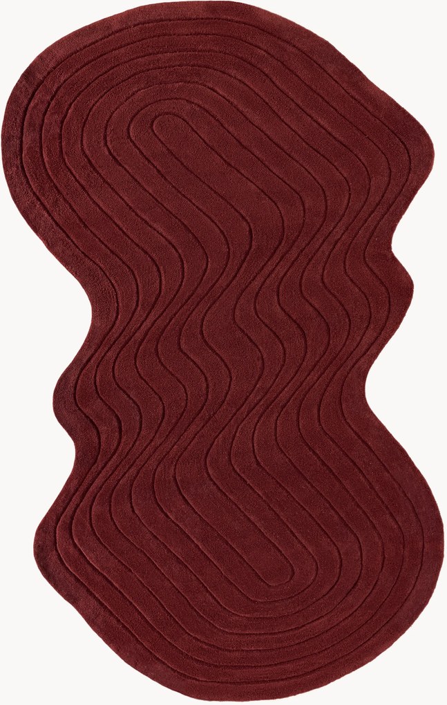 Tapete em lã artesanal com forma orgânica Aliza