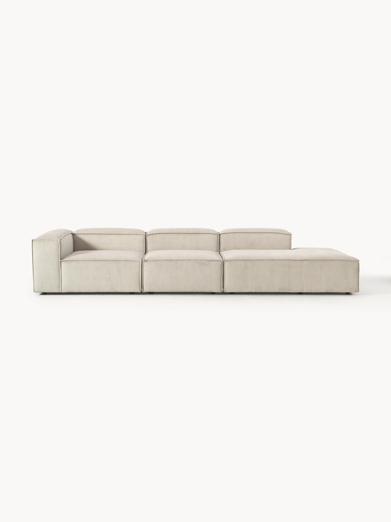 Chaise longue modular XL em bombazina Lennon