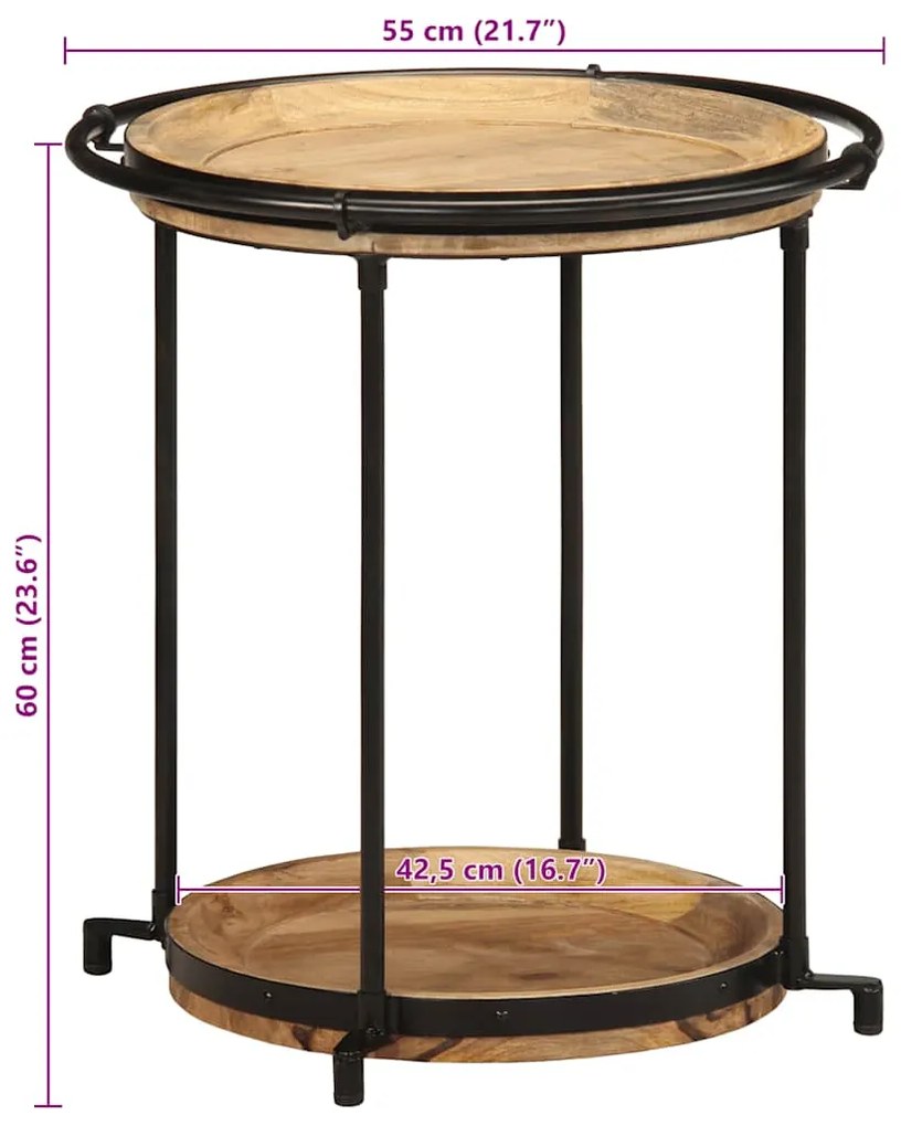Mesa de apoio Ø55x60 cm madeira de mangueira maciça