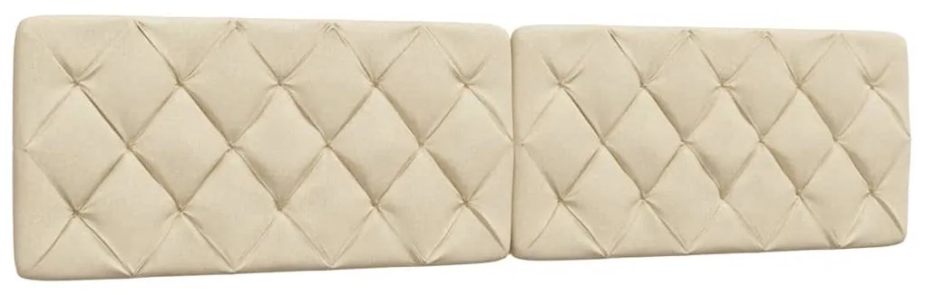 Estrutura de cama com LED sem colchão 200x200 cm tecido creme