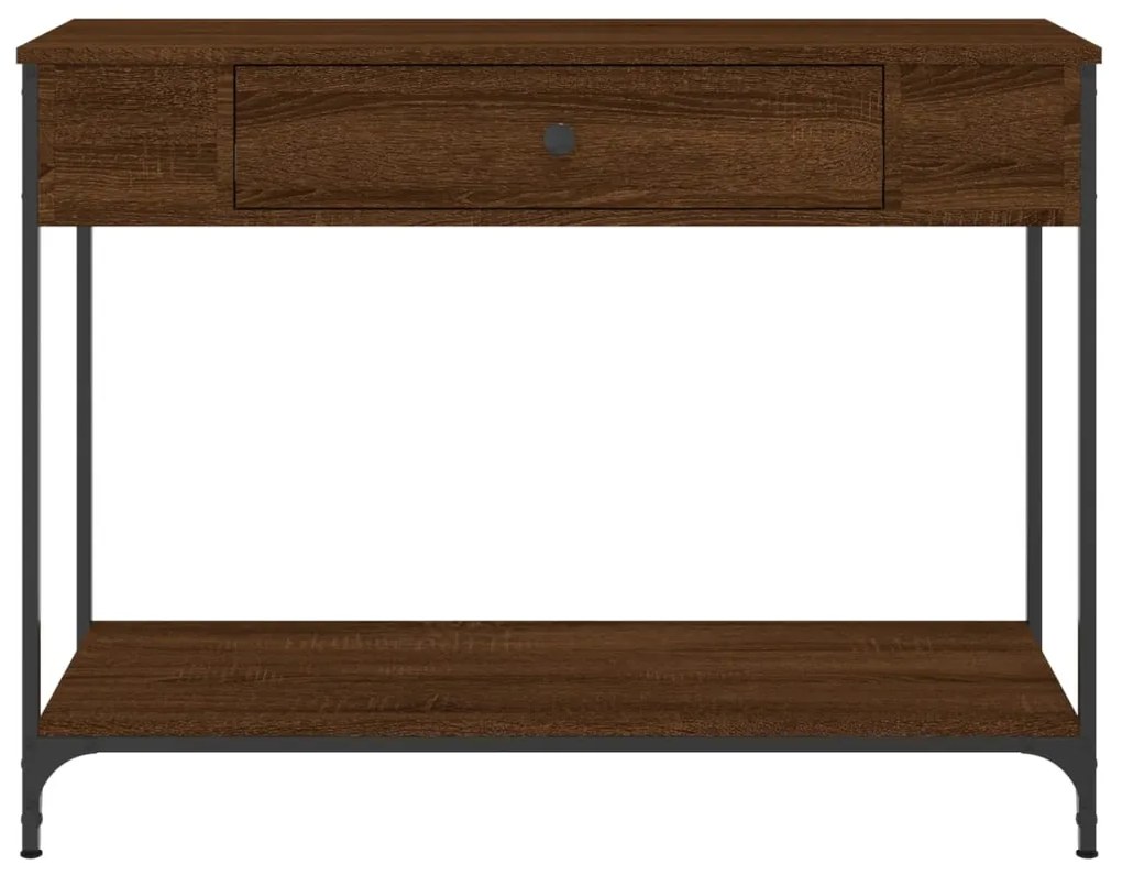 Mesa consola 100x34,5x75 cm derivados madeira carvalho castanho