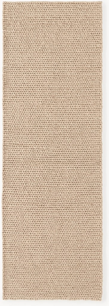 Passadeira em lã artesanal com textura entrançada Bruna