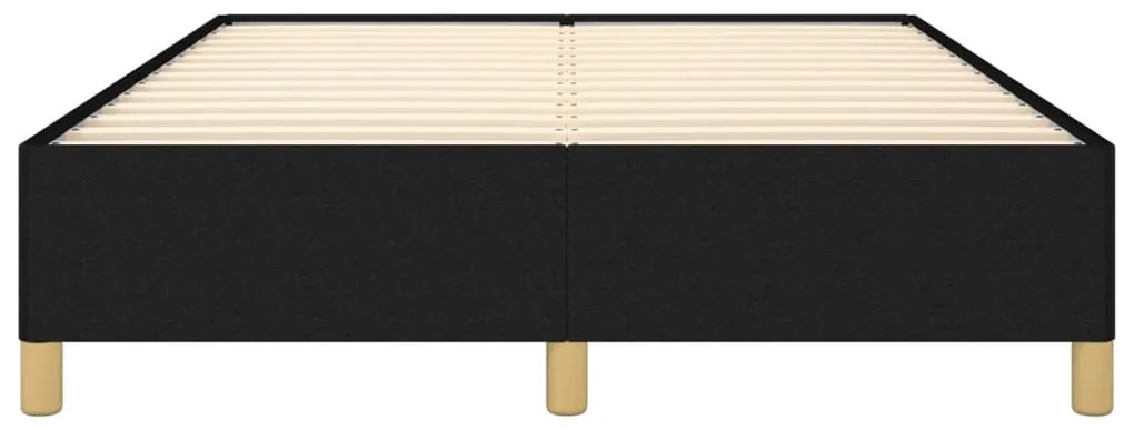 Estrutura de cama sem colchão 140x190 cm tecido preto