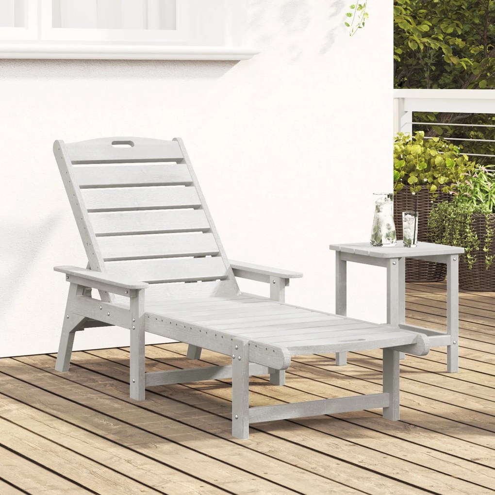 Sofá de Sol Branco 53x162x98.5 cm HDPE