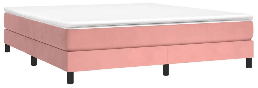 Estrutura de cama 180x200 cm veludo rosa