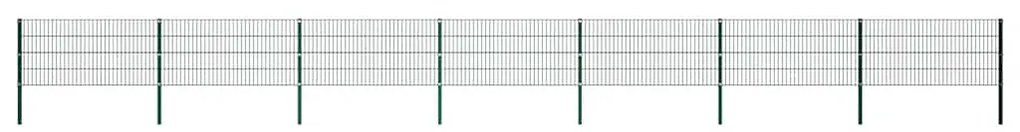 vidaXL Painel de vedação com postes de ferro 1212 cm verde