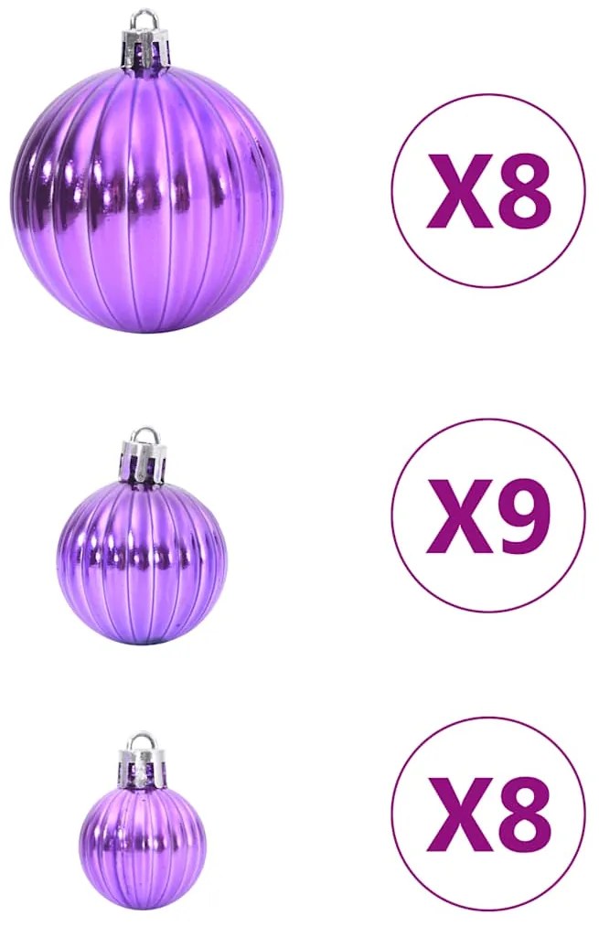 Enfeites de Natal 100 pcs Ø3/4/6 cm lilás