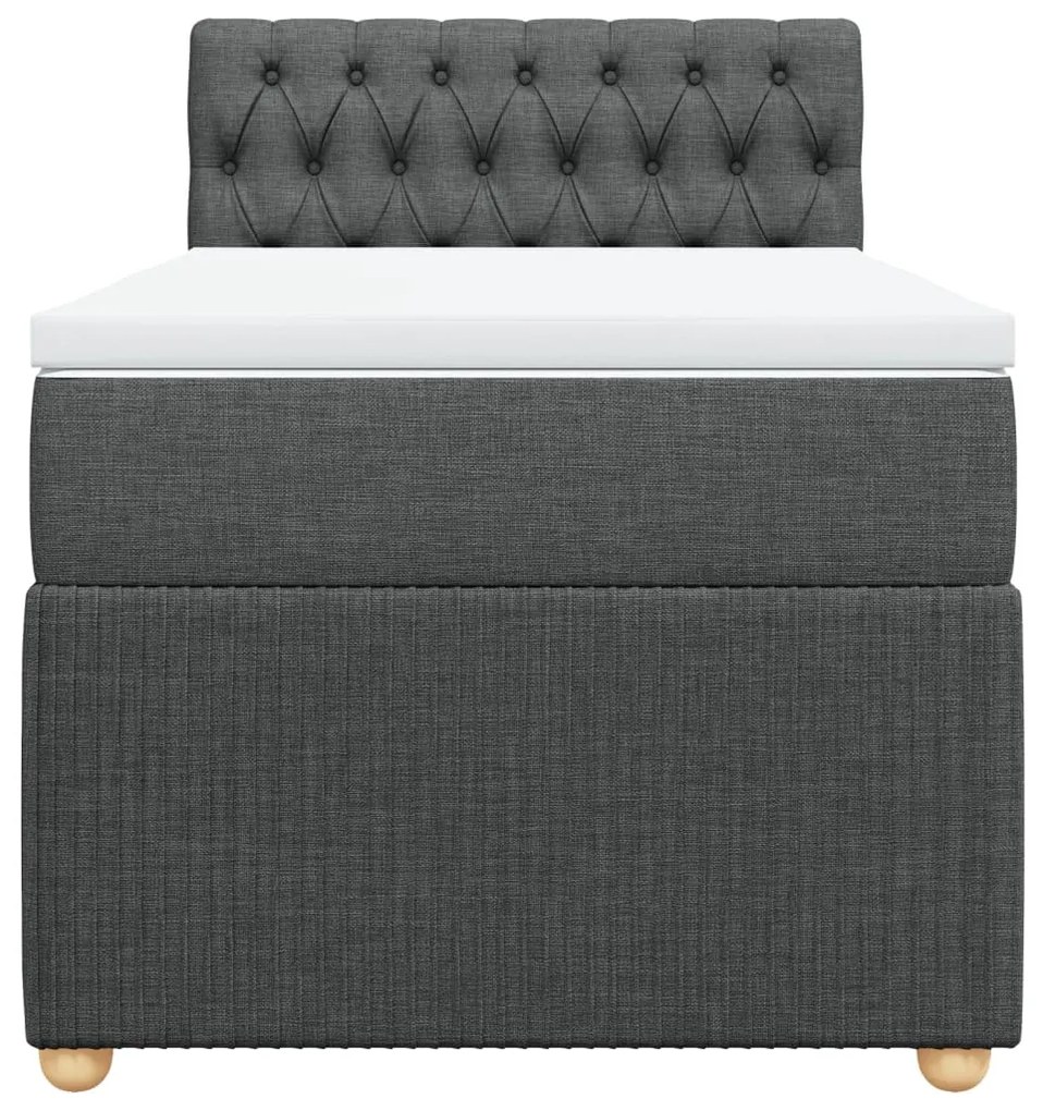 Cama com molas/colchão 90x200 cm tecido cinzento-escuro