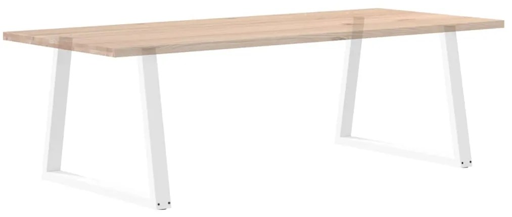 Pernas para mesa de jantar em V, 2 peças, branco, 90x (72-73,3) cm, aç