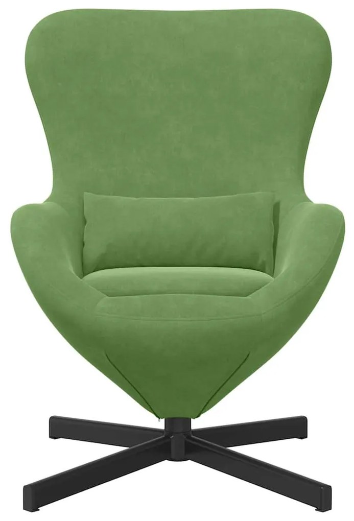 Poltrona Egg VidaXL Verde Claro Veludo