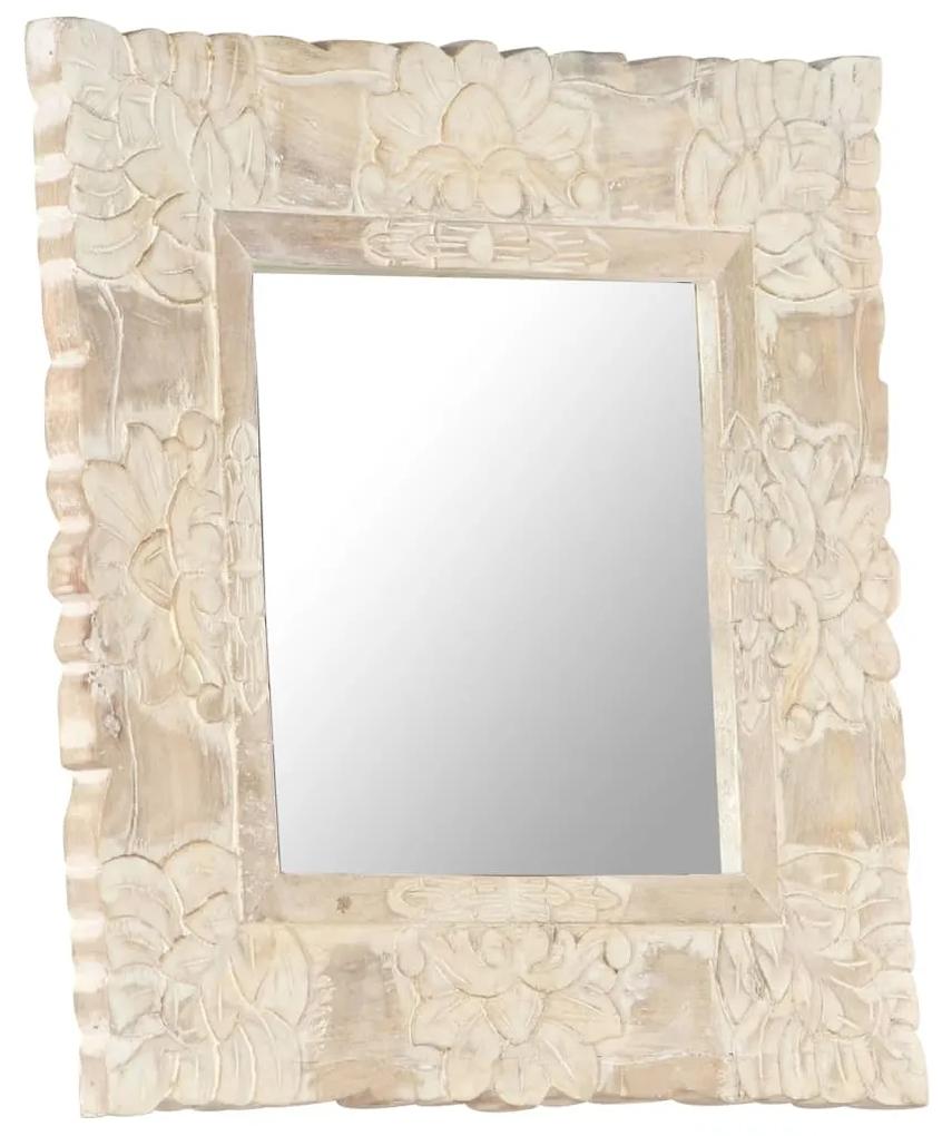 Espelho 50x50 cm madeira de mangueira maciça branco