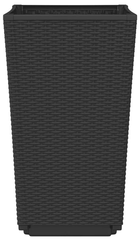 Vasos/floreiras 4 pcs 32,5x32,5x57 cm PP preto