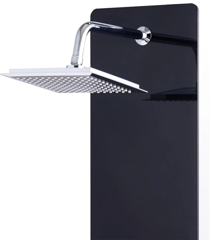 Coluna de duche em vidro 25x44,6x130 cm preto