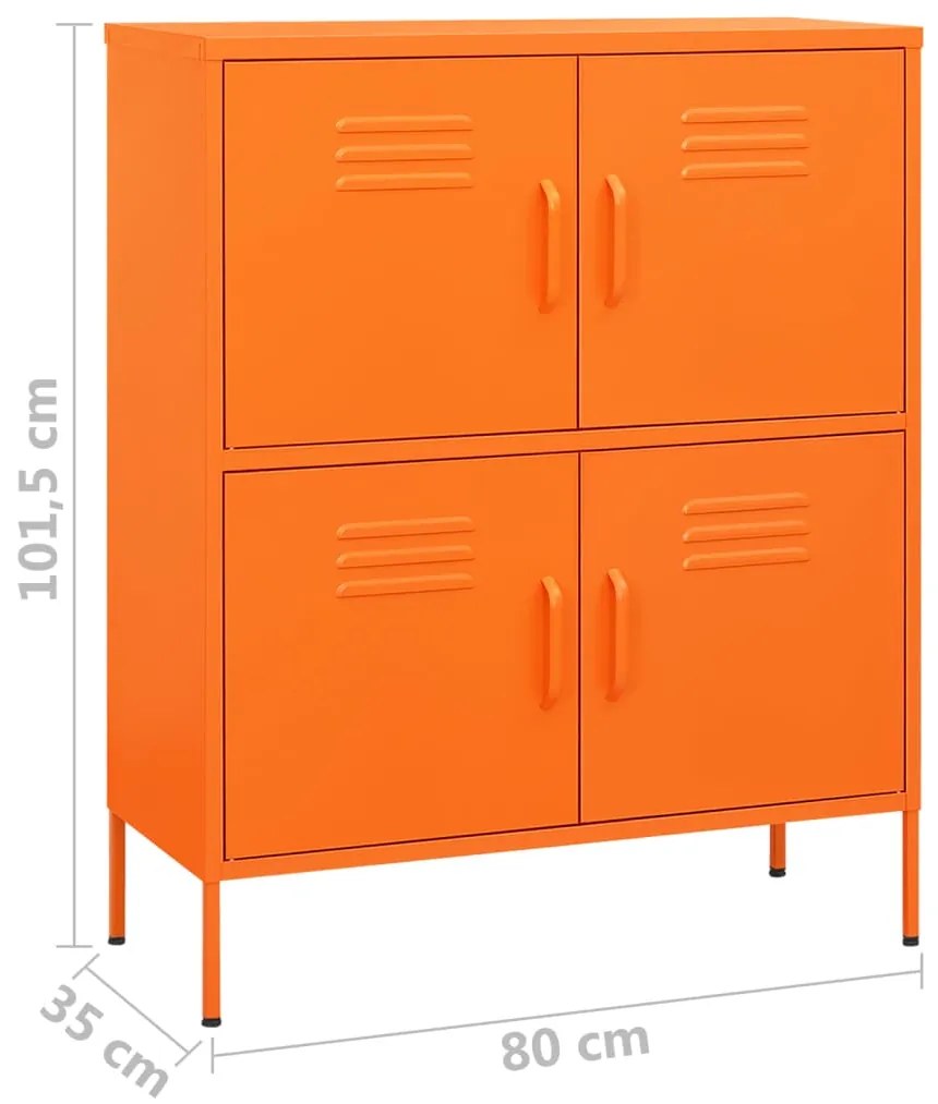 Armário de arrumação aço 80x35x101,5 cm laranja