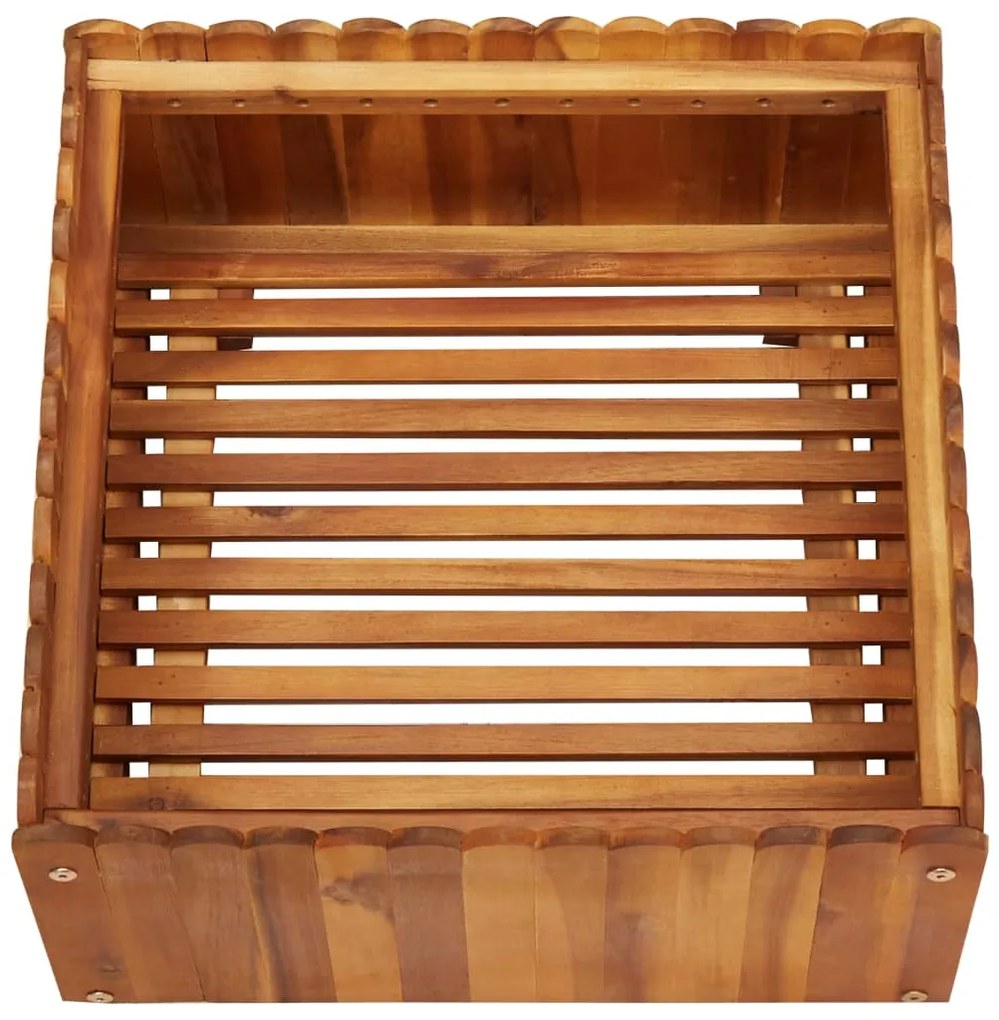Vaso/floreira de jardim 50x50x25 cm madeira de acácia maciça