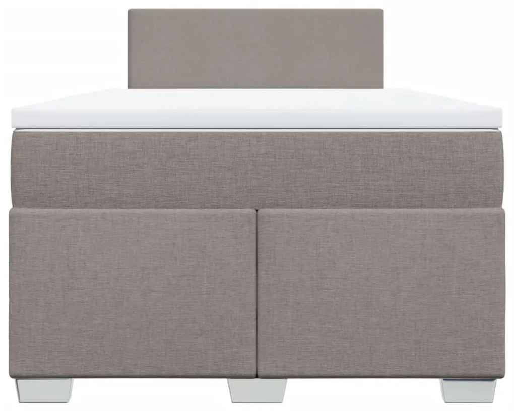 Cama boxspring c/ colchão 120x190cm tecido castanho-acinzentado