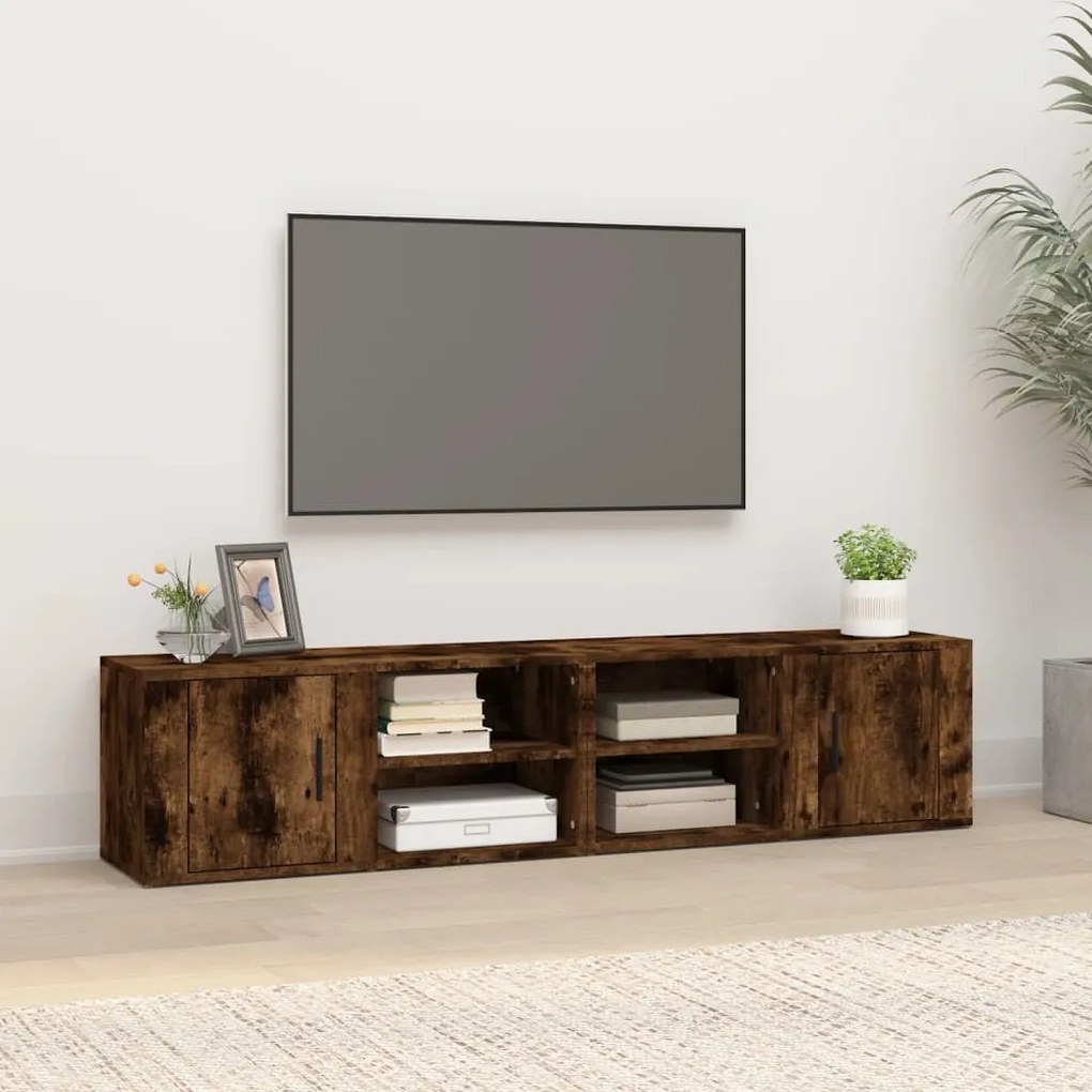 vidaXL Móveis TV 2 pcs 80x31,5x36 cm derivados madeira carvalho fumado