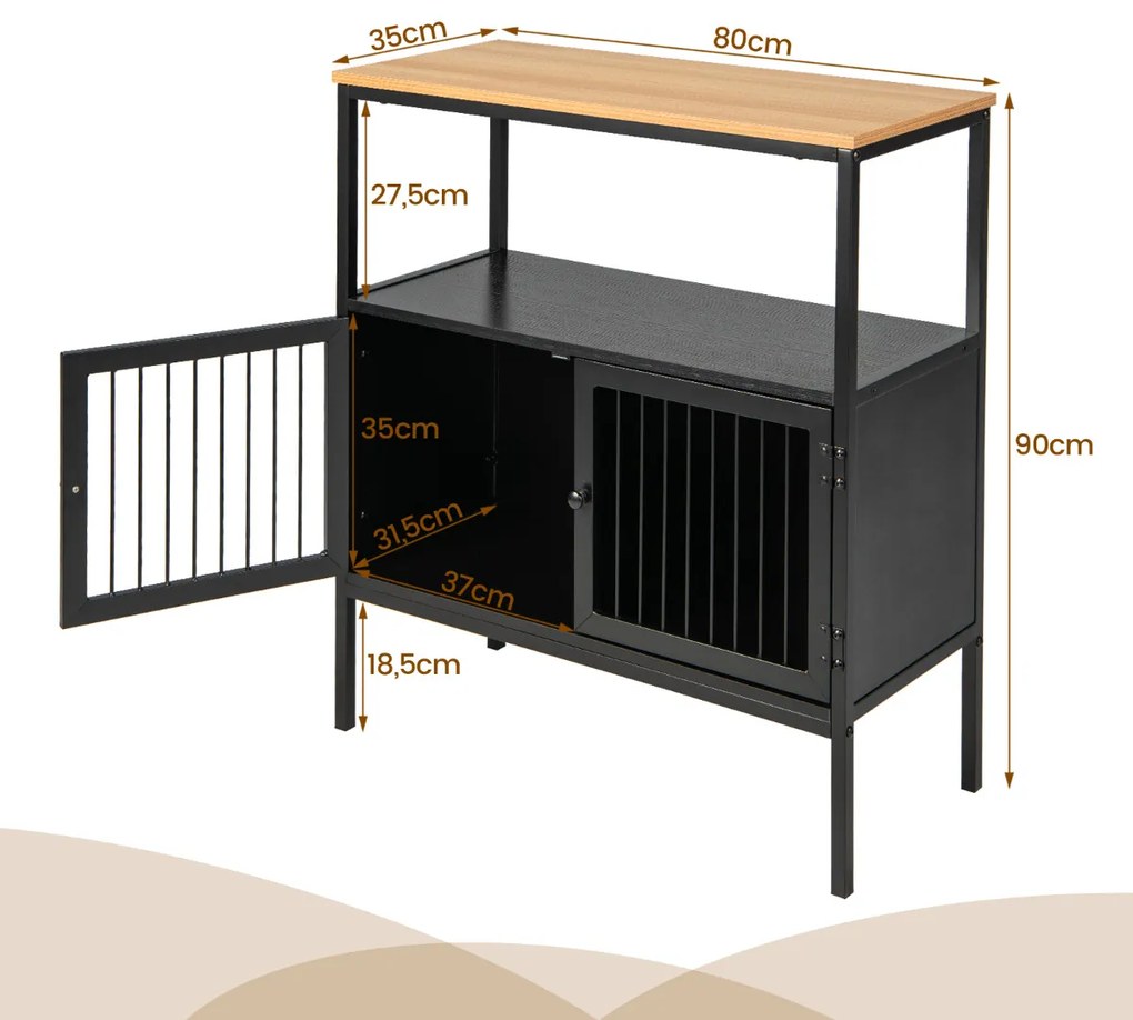 Armário de cozinha prateleira aberta 2 portas mesa de café para casa cozinha 80 x 35 x 90 cm preto