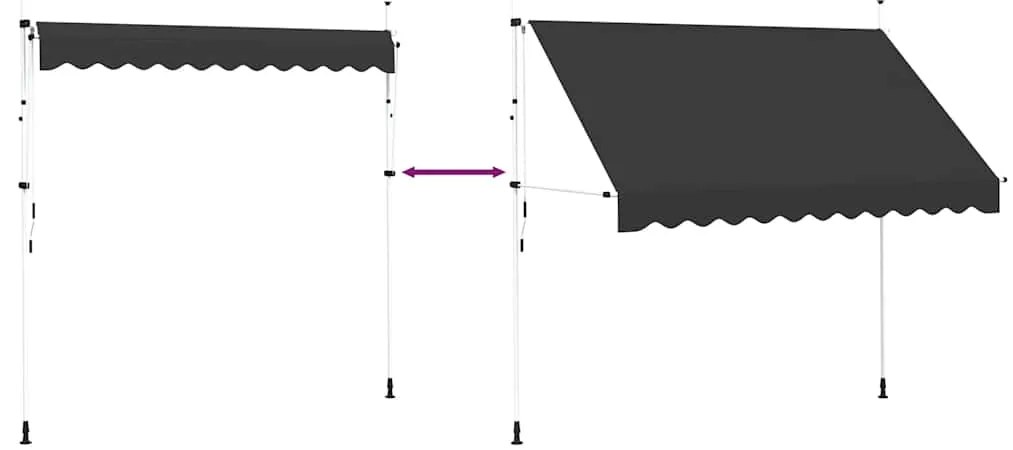 Toldo retrátil manual 300 cm antracite