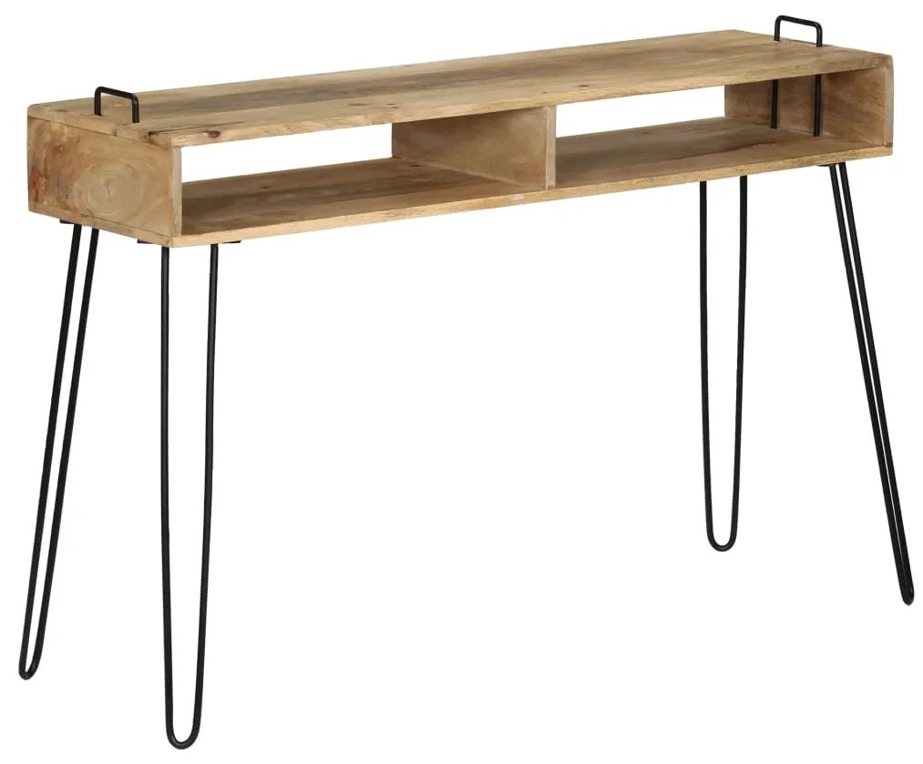 Mesa consola em madeira de mangueira maciça 115x35x76 cm