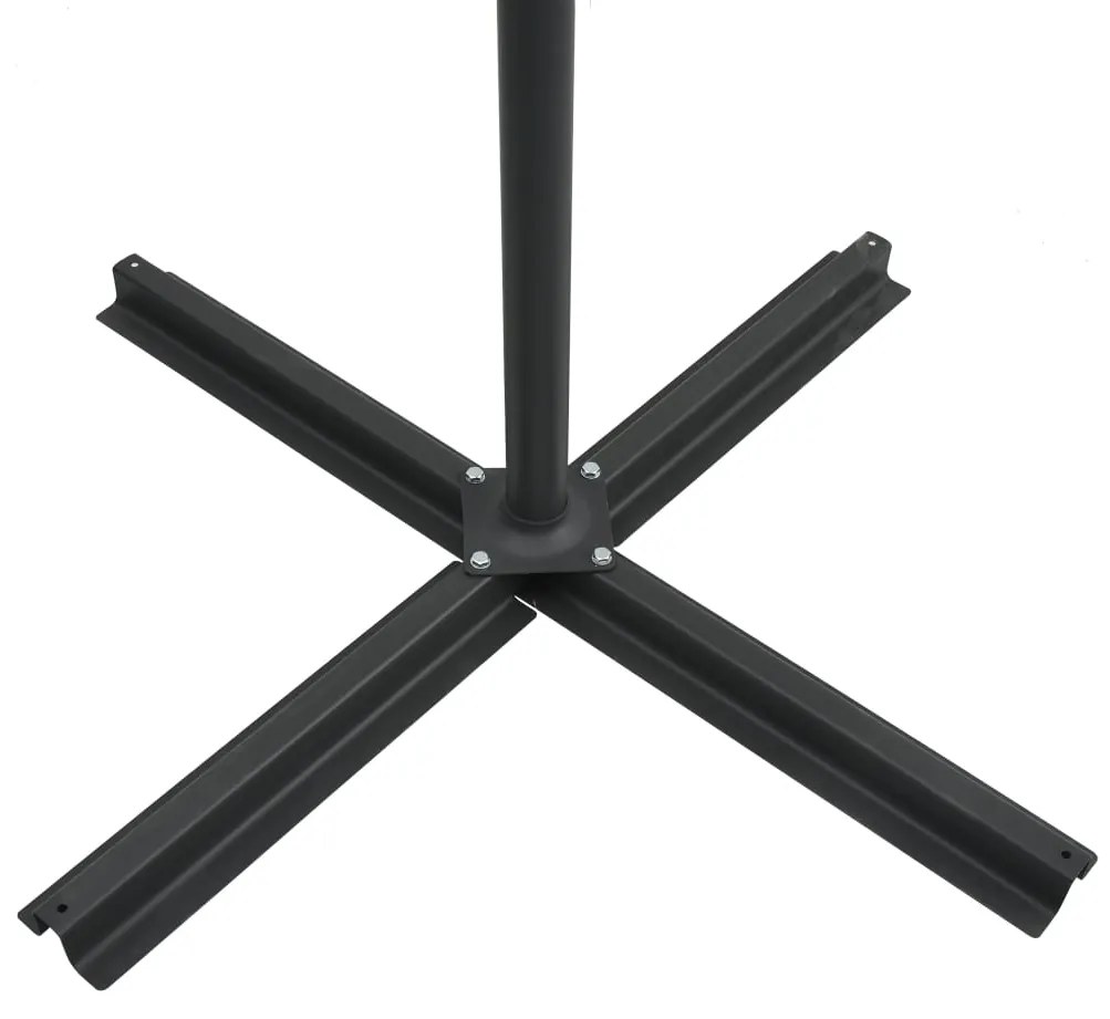 Guarda-sol cantilever c/ luzes LED e poste aço 250x250 cm areia