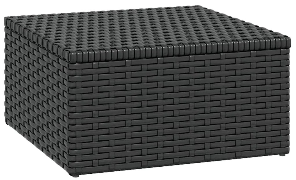 Conjunto lounge de jardim vime PE preto