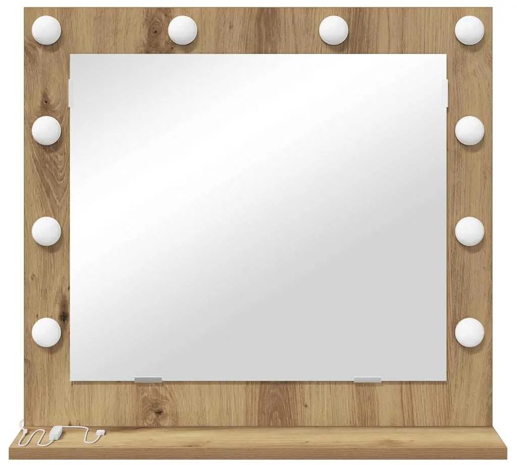 Espelho de Vanity com Luzes LED Carvalho Artisan 60x55x18 cm